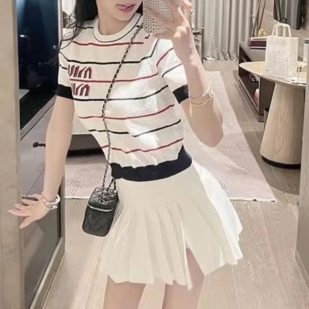 Open Crotch Outdoor Sex Pants Nightclub Club Pleated Skirt Mini Skirts Women Summer High Waist A- line Short Skort Y2g Clothes