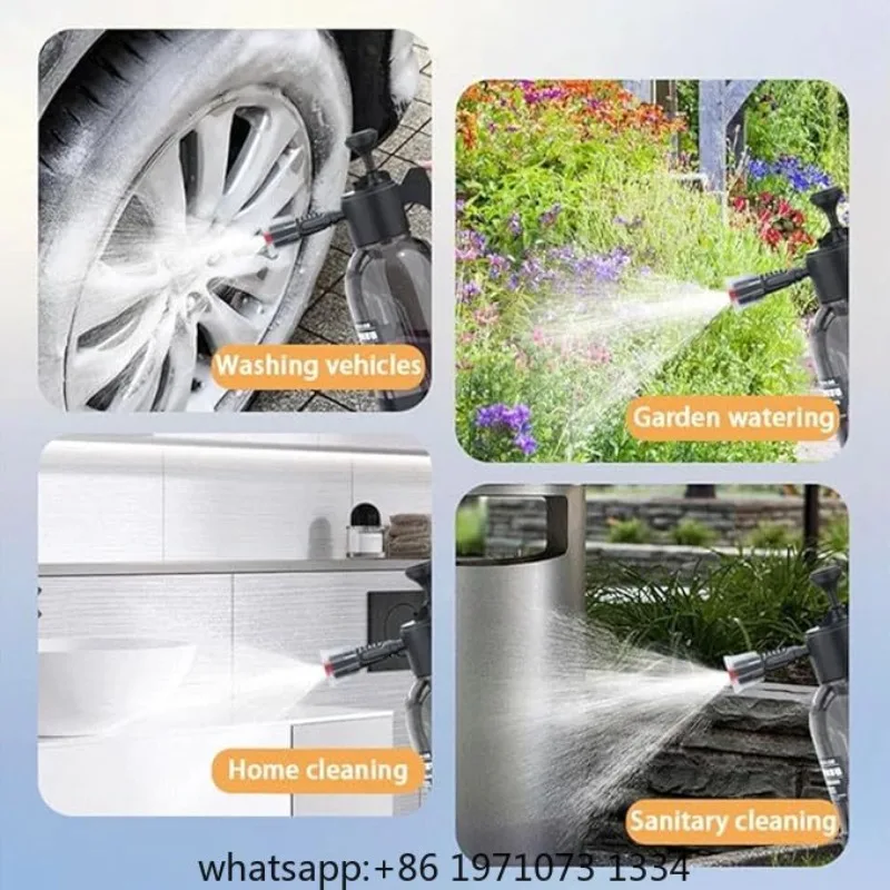 2L Car Wash Foam Sprayer Water Sprayer Pressure Pump Sprayer Portable Gardening Tool with 2 Nozzle for Garden Watering Cleaning