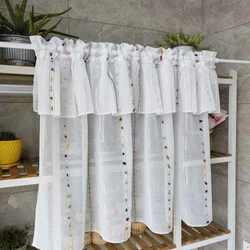 1pc Colorful Stripe Short Curtain for Window Half Sheer Curtain Kitchen Cafe Curtain For Bathroom Cabinet Partition Room Decor