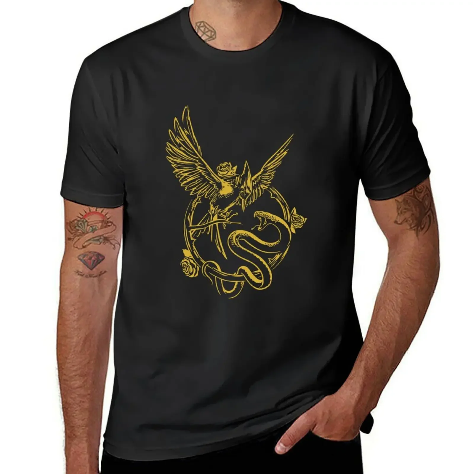 Bird and Snake MOCKINGJAY T-Shirt summer top blanks basketball graphic tees heavy weight t shirts for men