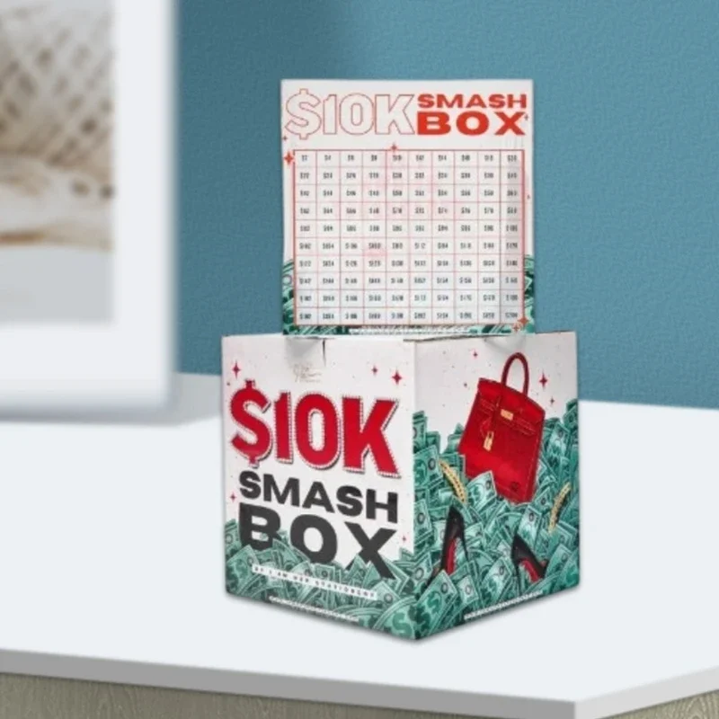 10k Saving Challenge Budget Planning Money Box Acrylic Cash Banks for Students and Family with Progress Visual Tracking
