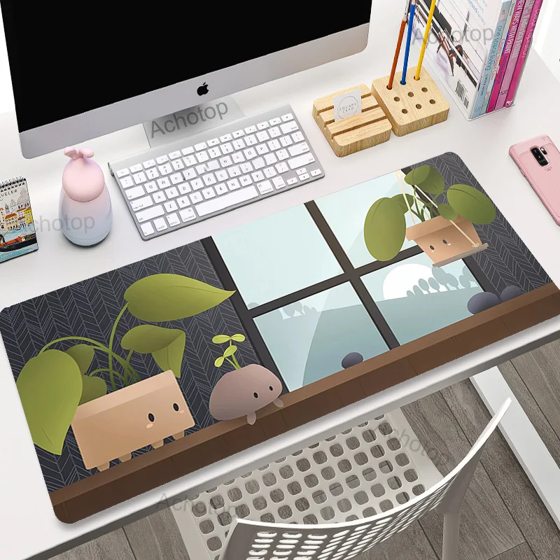 

XXL Large Mouse Pads Kawaii Plants Office Mausepads 400x900 Mousepad Green Art Table Mat Company Desk Pad Gamer Cute Laptop Rugs