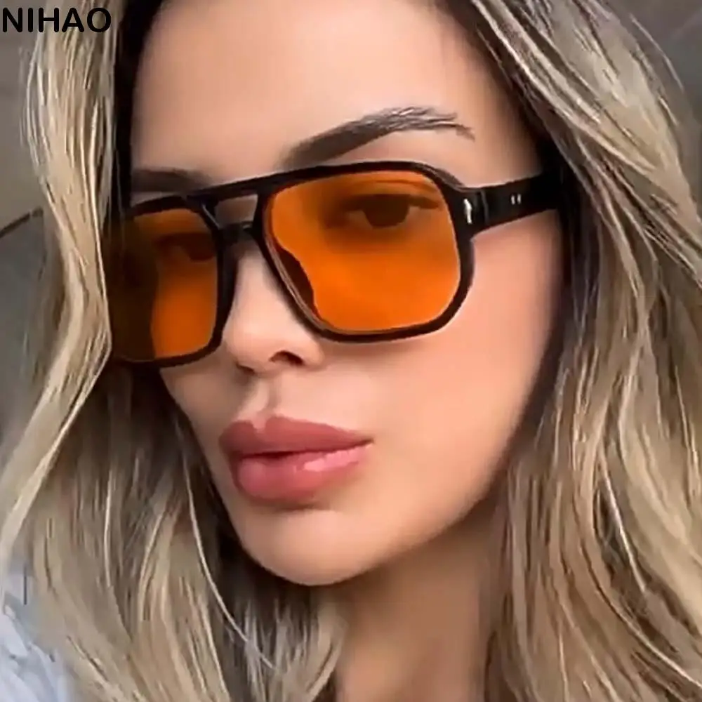 

Retro Double Beam Sunnies Leopard Print Eyewear HD Unisex Polarizing Lens Sunglasses Lightweight Decorative Anti-UV Glasses