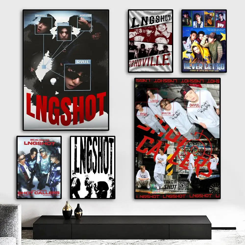 Boy Group LNGSHOT Painting Calligraphy HD Canvas Poster living room bedroom bar aesthetic decoration