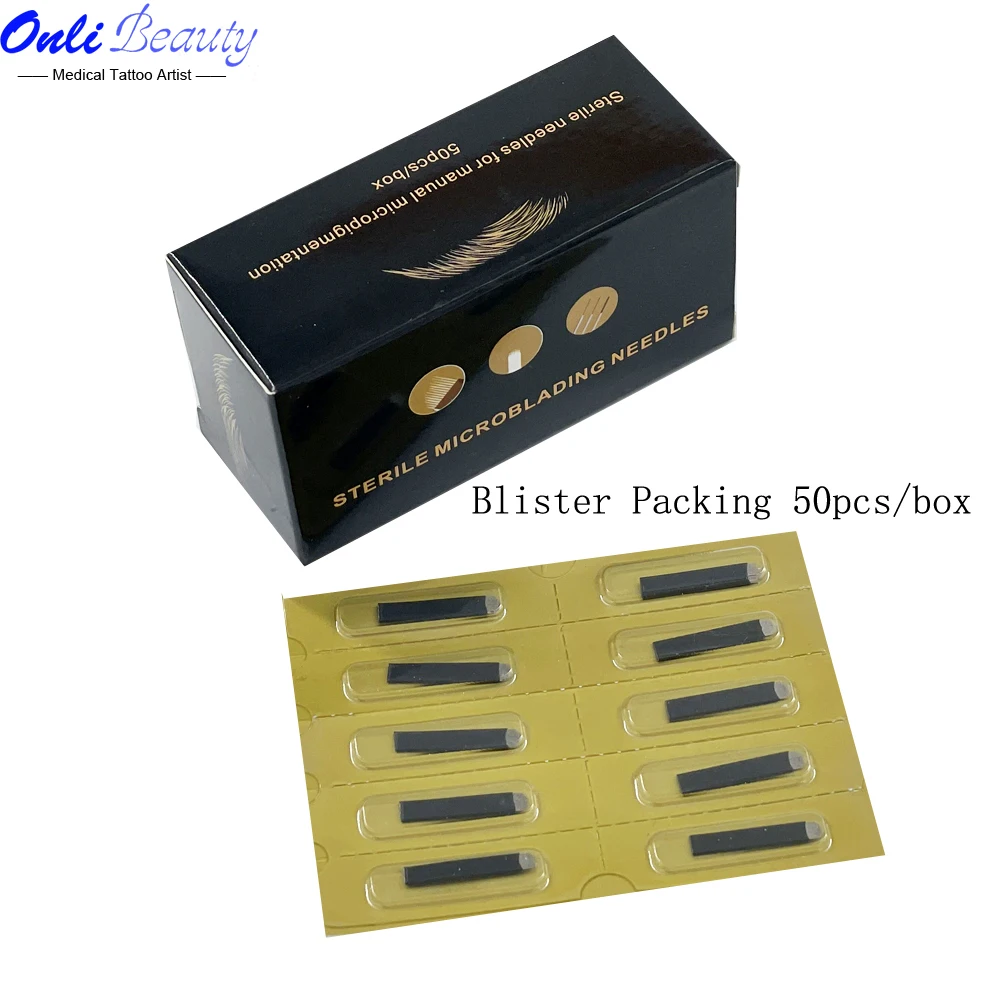 18U Microblading Master Needle Blades U304 Stainless Steel EO Sterile Blister Packing 50pcs