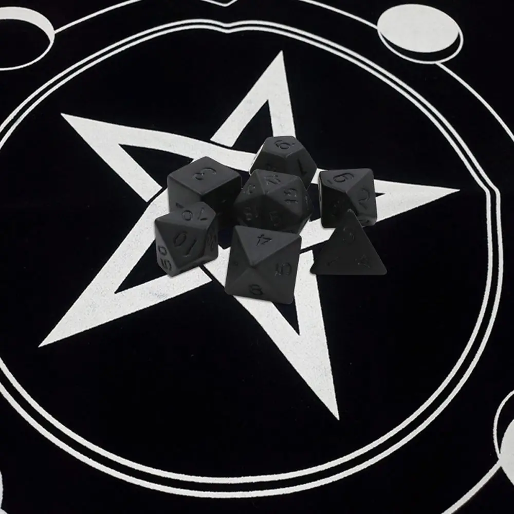 

7Pcs/Set Family Party Board Games Family Game Personality Black RPG Dice Set Polyhedral Dice Number Dices Kit Educational