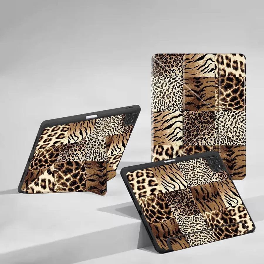 Holder Cover Tablet Case For iPad Pro 11th 10th 9th 8th 7th 12.9inch Pro 2025 Mini 6 7 Air 4 5 M3 M2 1 2 M4 11inch Leopard Print