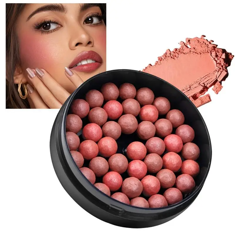 ブラッシュ ボール シマー パール ブラッシュ ハイライター ボール グリッター ハイライト パレット ピンク 顔を明るくする 自然な輪郭 チーク ブラッシャー
