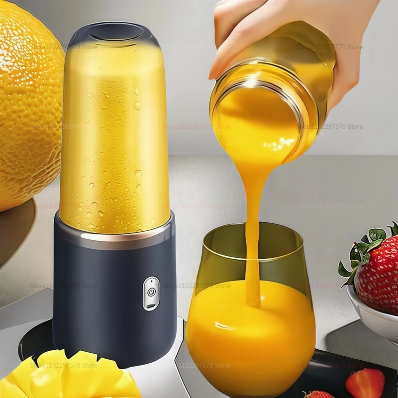 Multifunction Double Cup Juicer 400ml USB Rechargeable Portable Electric Juicer 6 Blade Fruit Blender for  Home Kitchen Tool image 2