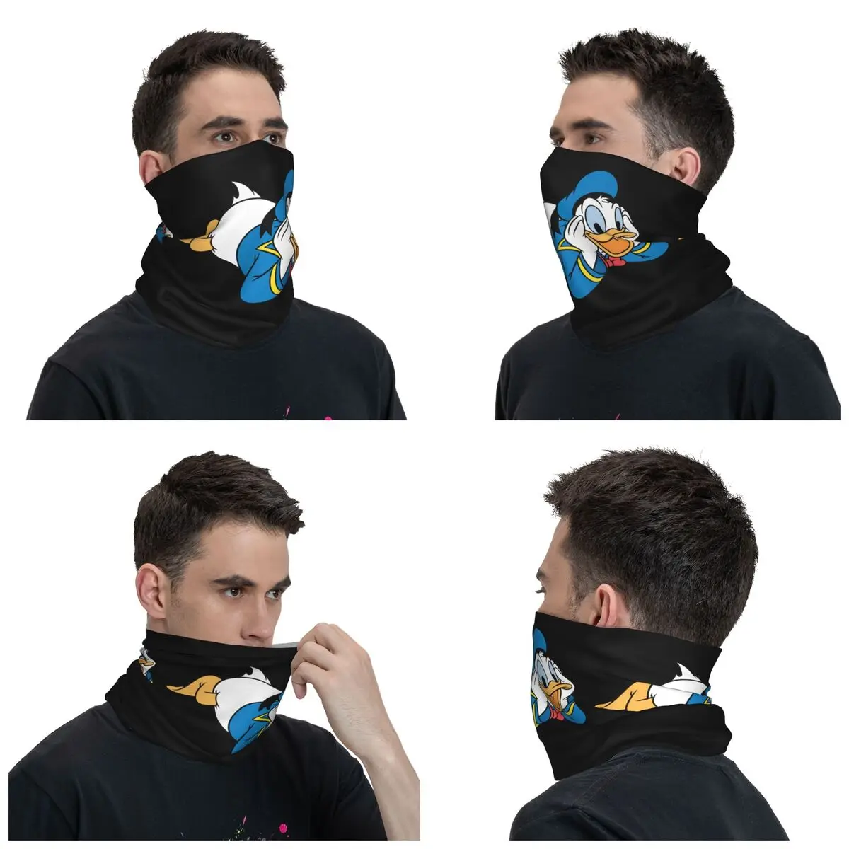 Custom Donald Duck Anime Manga Winter Headband Neck Warmer Men Women Ski Camping Tube Scarf Face Bandana Gaiter