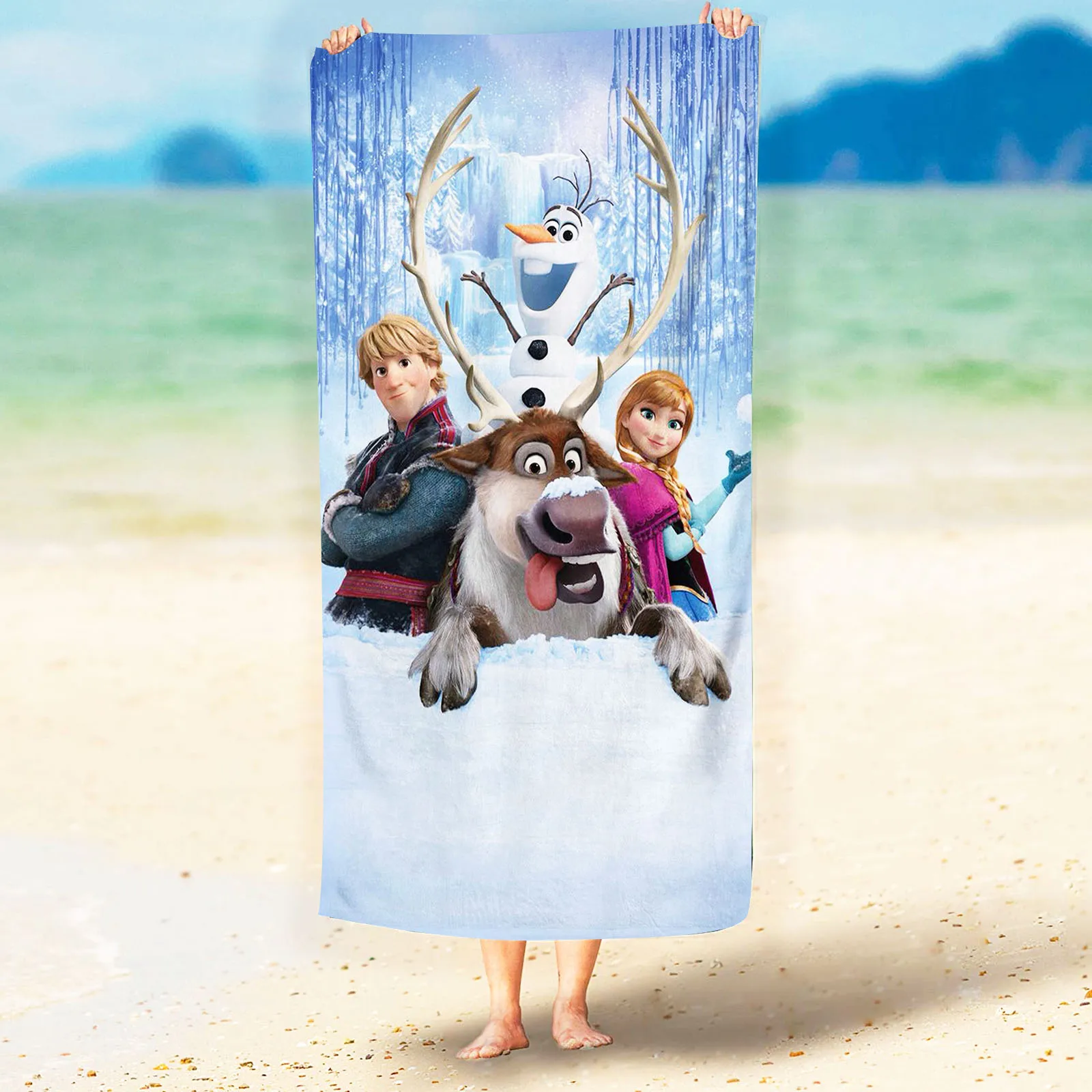 Frozen Princess Elsa Beach Towel Microfiber Quick Dry For Home Shower Bath Towels Bathroom Set & Items Sauna