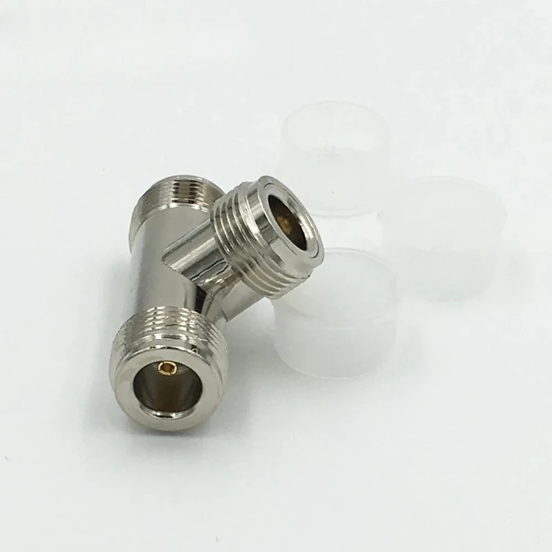 

1Pcs Brass N Female Plug to 2X N Female Jack 3 Way T Type Splitter RF Coax Adapter Connector High Quality
