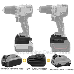 DM18DW12 Battery Adapter Converter for Dewal/Milwaukee 18V 20V Li-ion Battery Convert to for Dewal 12V Power Tools