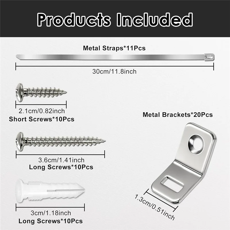 Earthquake Anchor Strap - ABMS-Voor Baby-Proofing Meubels Muurankers 10 Stuks