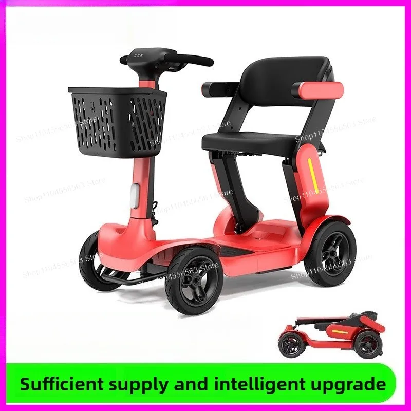 S3 Foldable Electric Mobility Scooter for Seniors – 4-Wheel Safe Travel Vehicle with Lightweight Portable Design