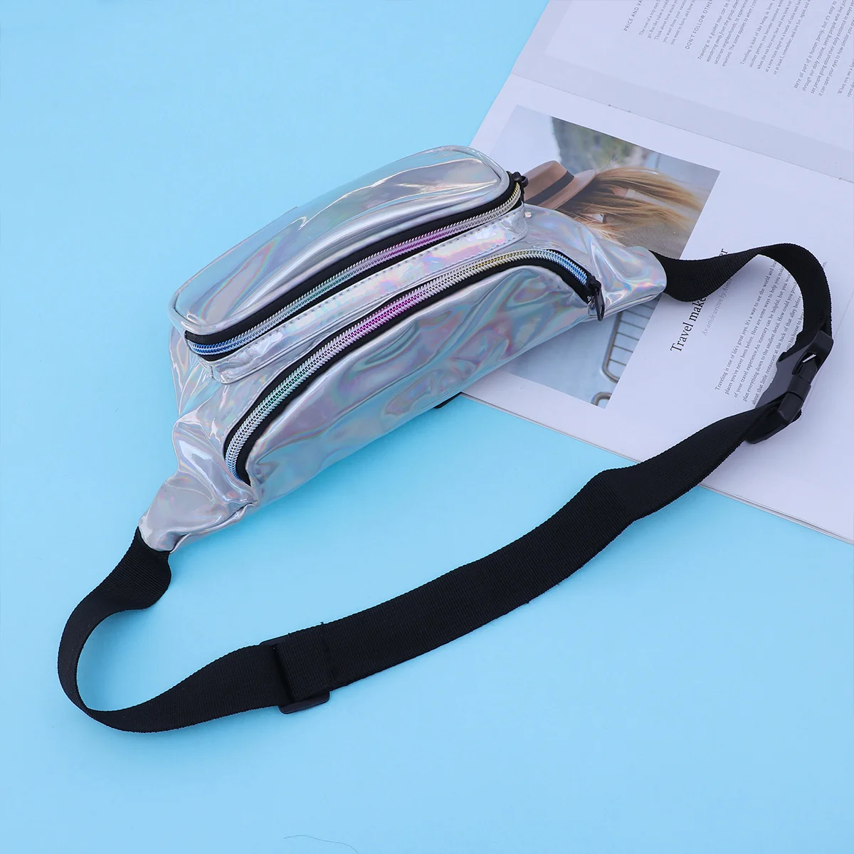 

Поясная сумка с голограммой, водонепроницаемая прочная поясная сумка из искусственной кожи с голограммой, светоотражающая блестящая неоновая нагрудная пляжная сумка через плечо, серебристая