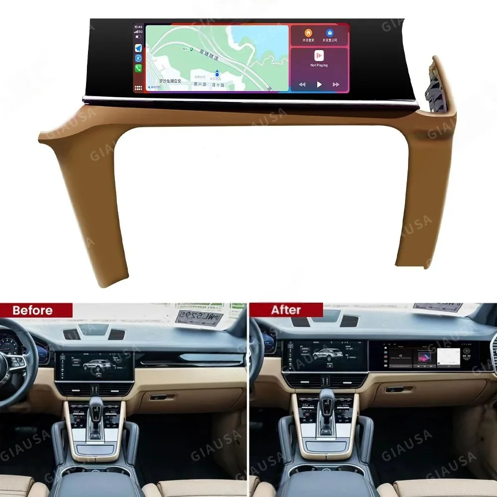 For Porsche Cayenne 2018~2025 Car Copilot Android Screen Auto Head unit Monitor Carplay Passenger Seat Entertainment Upgrade DSP