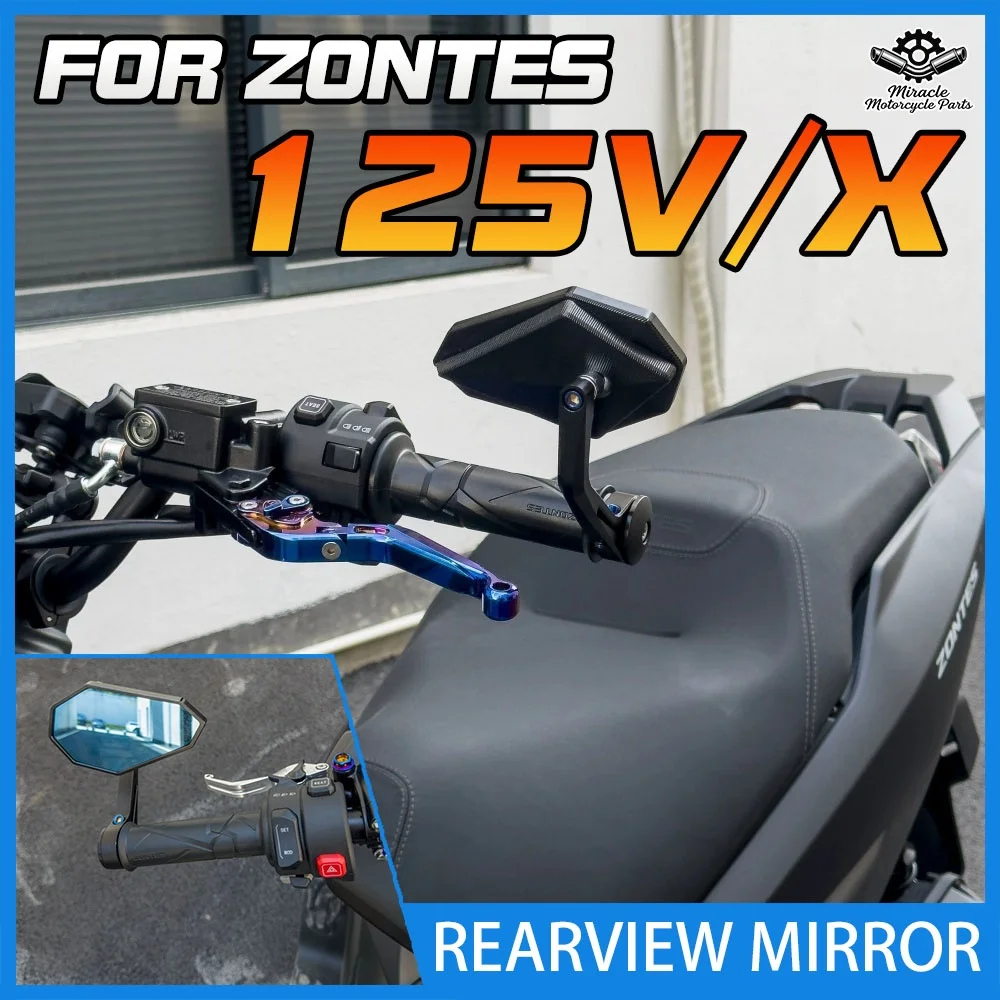 Racing-Style Handlebar Rearview Mirror Modification Parts for Zontes 150X, 125X, 125V, and 150V Motorcycles