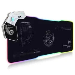 New Gaming Mouse Pad with 15W Wireless Chargering, RGB Touch Illuminated Large Mousepad, Non-slip 800x300 Keyboard Glowing Mat
