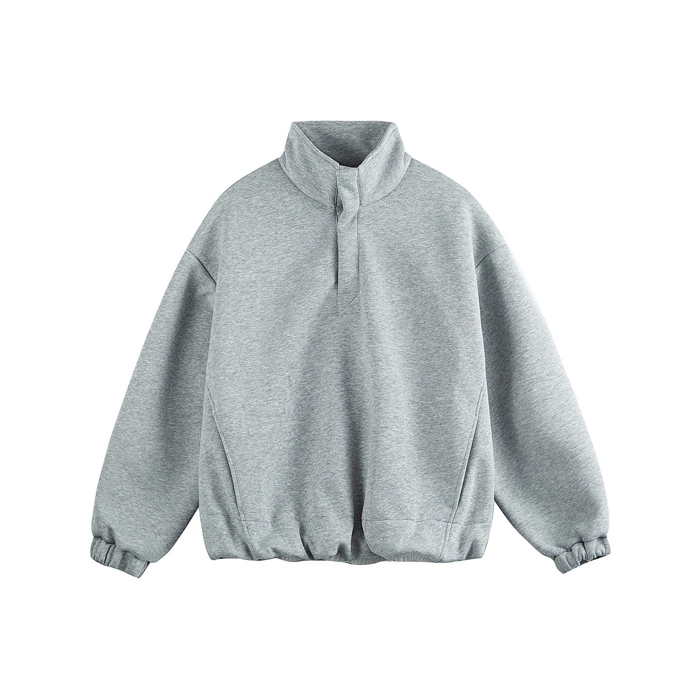 

Мужская толстовка в американском ретро-стиле, однотонная, с воротником-стойкой, эластичным низом, свободного кроя, повседневная, из смесового хлопка и полиэстера