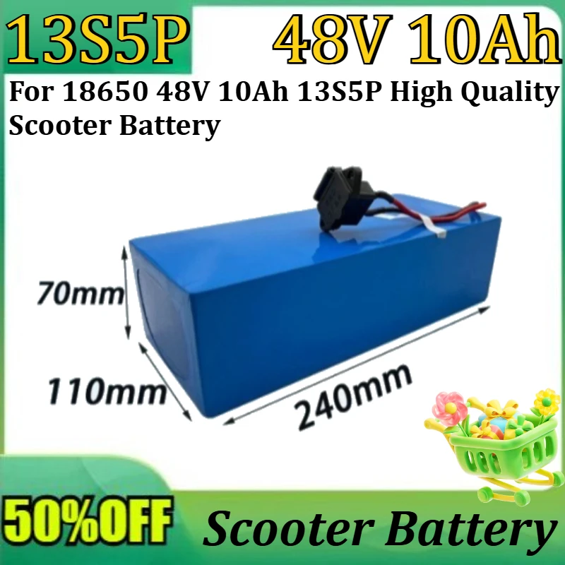 

New 18650 48V 10Ah 13S5P High Quality Built in 50A BMS Scooter Battery for Scooter Battery