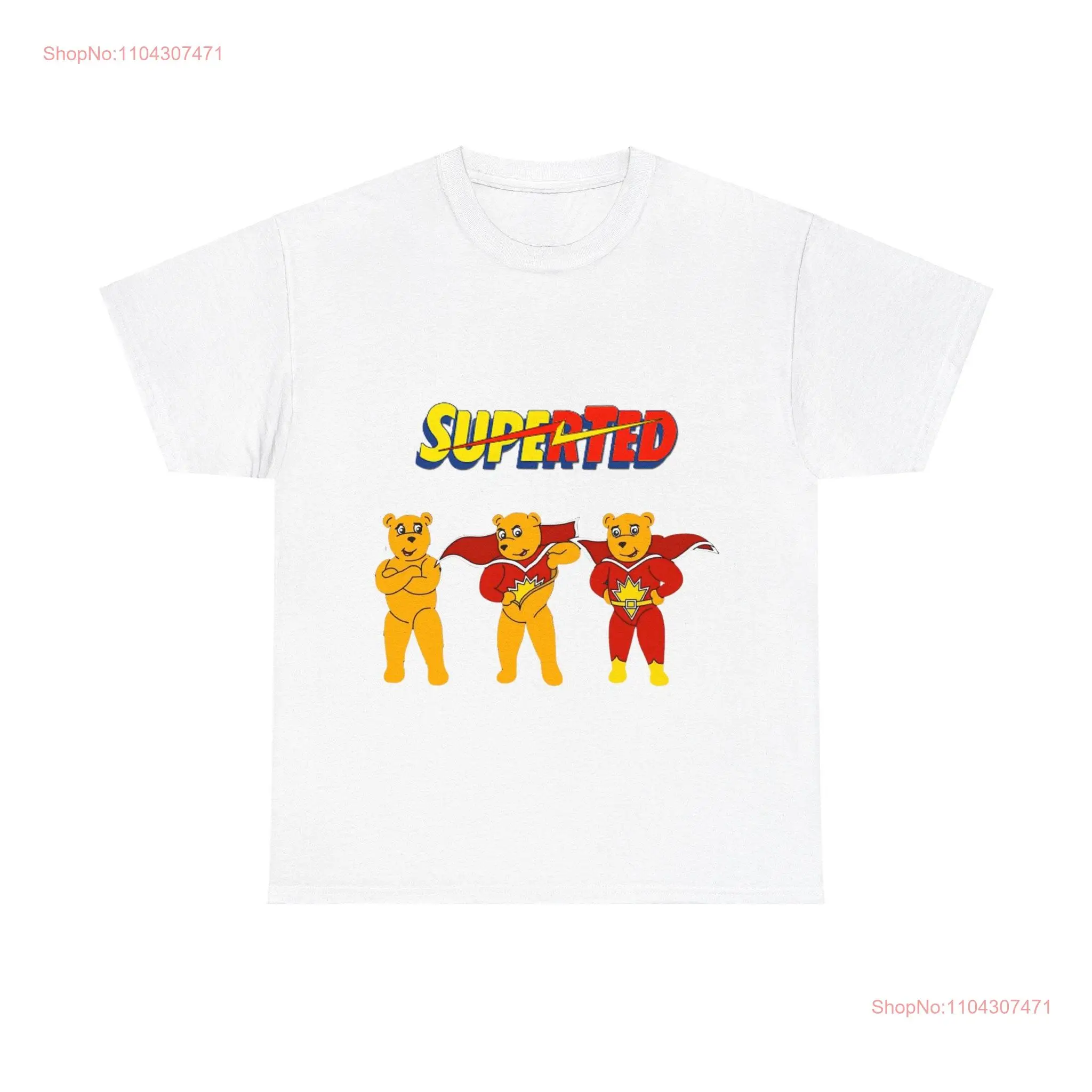 Superted T shirt Vintage 80s Nostalgic Comfortable Cotton Retro Cartoon long or short sleeves