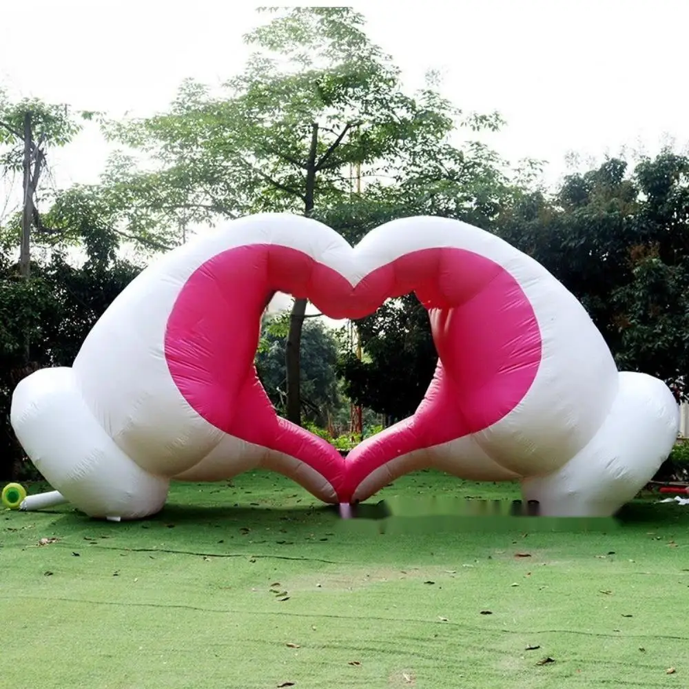 7.8X2.8X3.8 Meters Giant Inflatable Heart Shaped Hands Model Balloons For Valentine's Day Or Wedding Decorations
