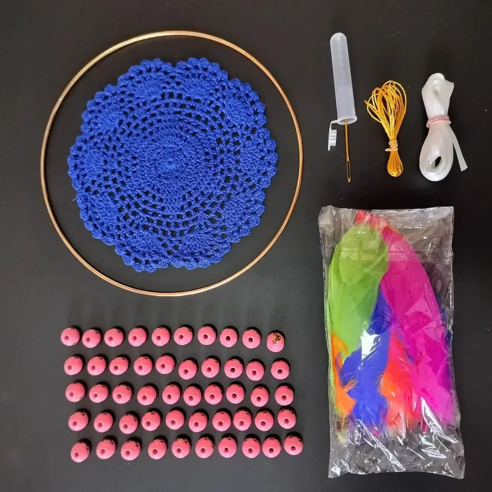 

Deep Blue Dreamcatcher Craft Kit With Materials Home Decor Craft Wall Hanging Decorations DIY Beginner Kit To Make Dreamcatcher
