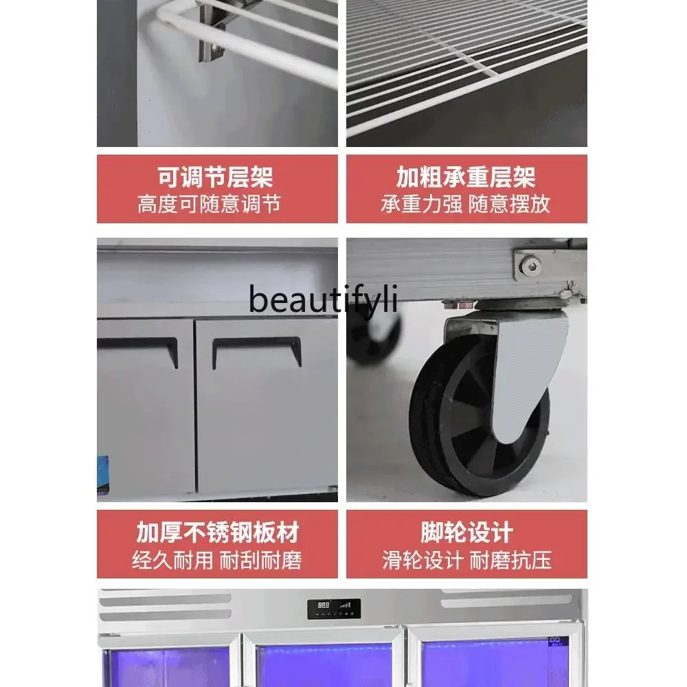 A61 lt Countertop refrigerated refrigerator Wall-mounted freezer   Split refrigerator Commercial double temperature freezer