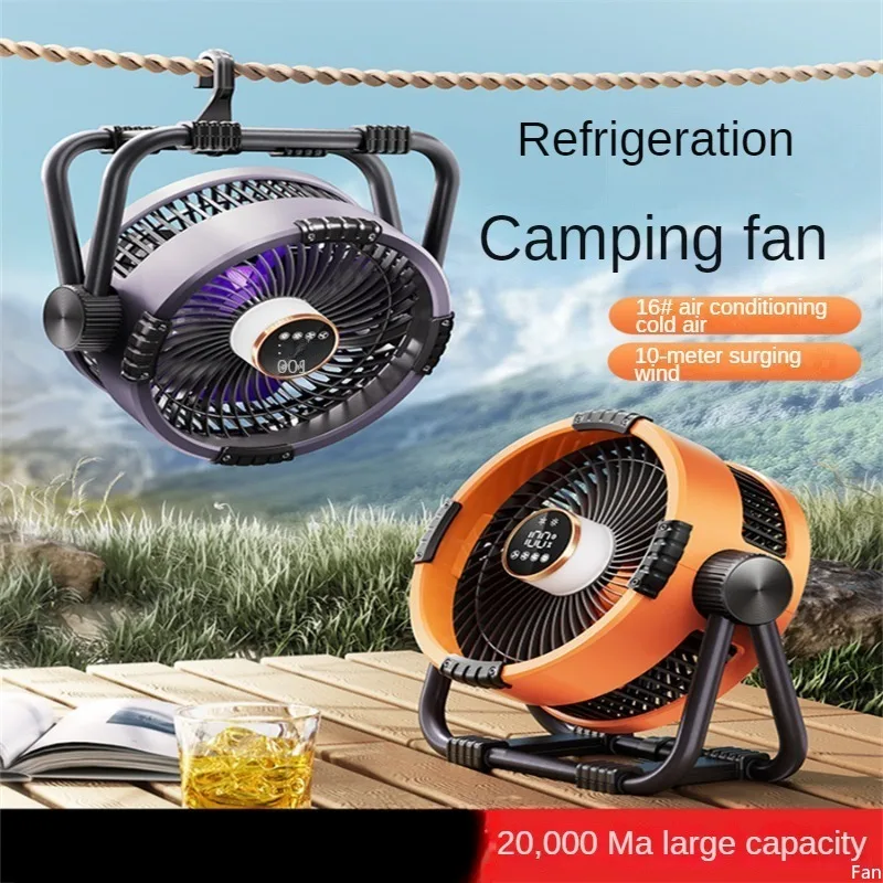 Electric Fan20000 MAh Battery Usb Cooling Air Conditioner Camping Hangable Tent Fan Portable Cooling Fan Office Mute Cooler