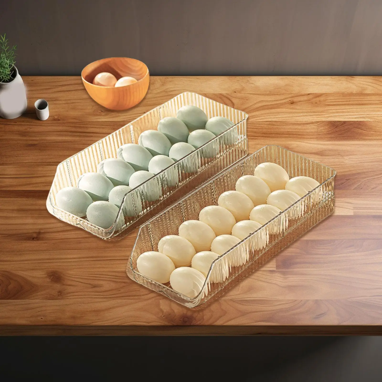 Automatic Egg Roller Organizer Clear Egg Cartons Refrigerator Egg Holder for Fridge Door Pantry Refrigerator Cupboard Restaurant