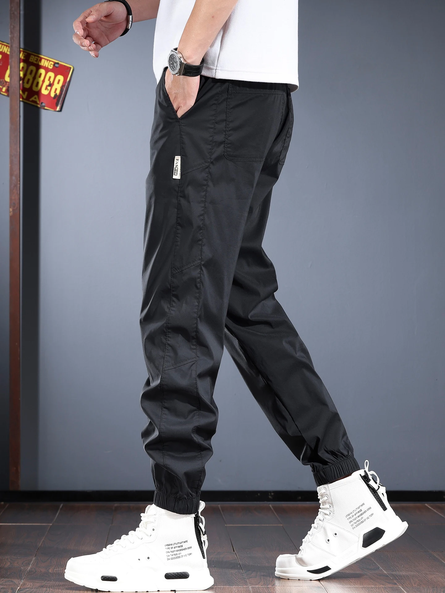 

New 2025 Men's Ice Silk Casual Pants Thin Qui Dry Sports Loose Fit Faionable Urban Sle Summer Long Trousers