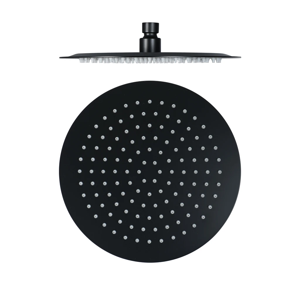 2 Mm 16inch Choice Bathroom Wall & Ceiling Mounted Becola Black Square Rain Stainless Steel Shower Head Ultrathin