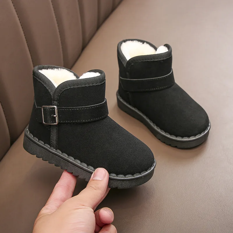 Children Snow Boots 2024 Winter Plush Thick Boys Short Boots Girls Cotton Shoes Warm Soft Soled Kids Cotton Shoe Winter Boots