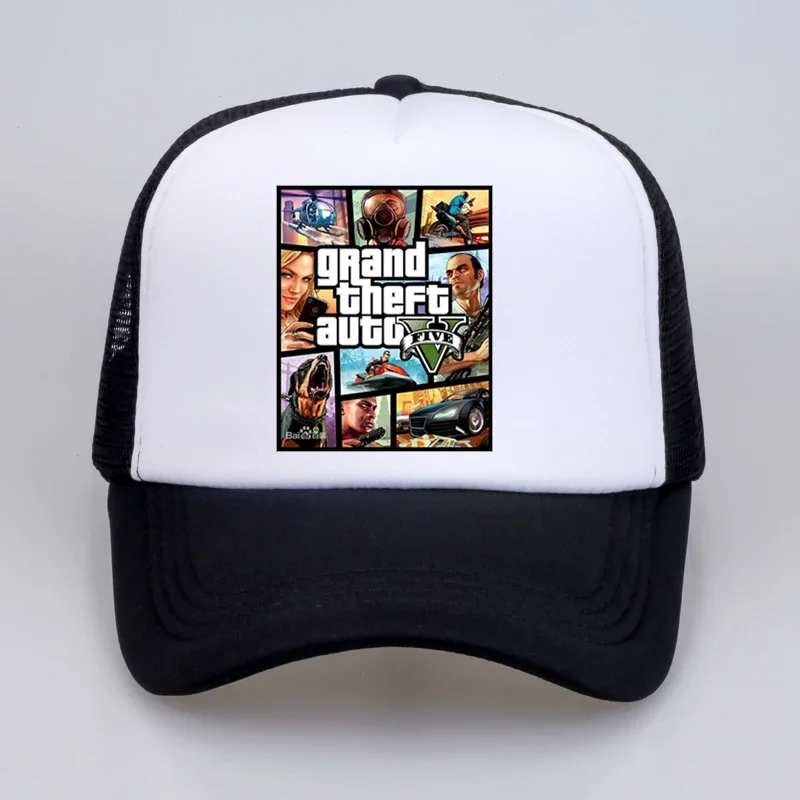 fashion Grand Theft Auto V 5 GTA 5 Baseball caps Hot Game GTA 5 Fans Cap Cool Summer Mesh Net Trucker Caps Hat