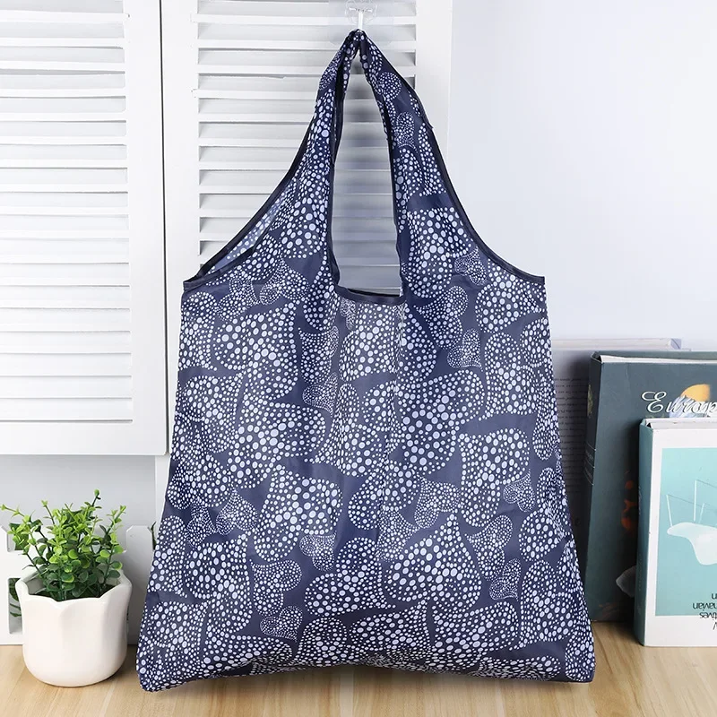 1PCS Printing Foldable Eco-Friendly Shopping Bag Tote Folding Pouch Handbags Convenient Large-capacity for Travel Grocery Bag