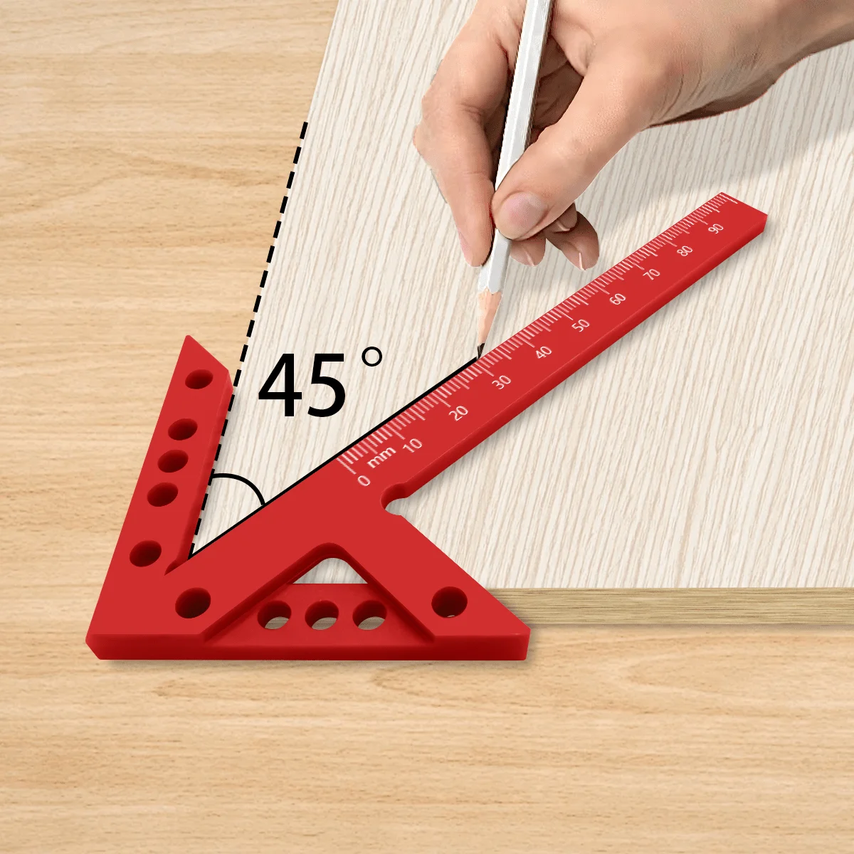 45/90 Degree Center Finder Measuring Ruler,Woodworking Angle Marking Tool,Carpenter Precision Scribe For Accurate Layout And DIY