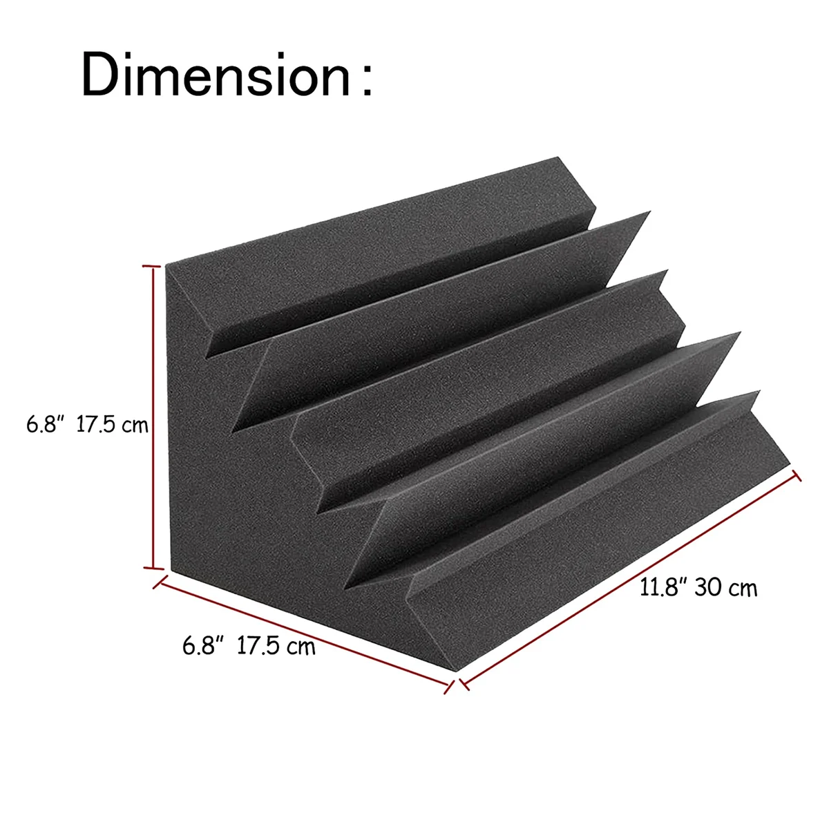 8Pack Acoustic Traps 12X7X7Inch Acoustic Foam, Sound Absorbing Foam, Wall Corner Blocks Foam for Studio, Home or Theater