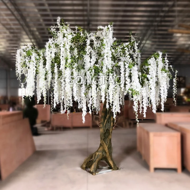 Custom. songtao China cheap outdoor wedding decoration wisteria tree Large Purple Flower Tree