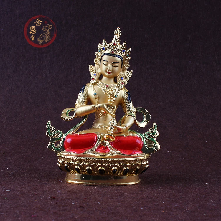 

14cm tall # Greco-Buddhist HOME OFFICE Talisman efficacious House Tibetan Vajrasattva color Gilding Buddha statue