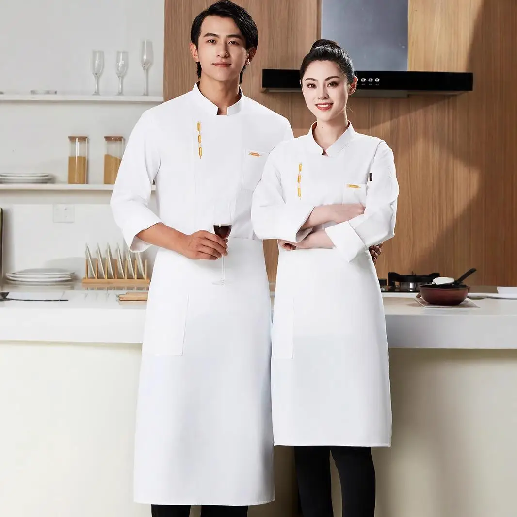 Men's Chef Uniform Custom Logo Summer Long Sleeved Personalized Embroidery Printed Pattern Catering Service Kitchen Jacket Top