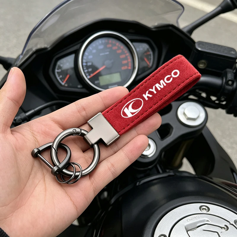 Deluxe New Leather Suede Keychain Motorcycle Key Ring For KYMCO DOWNTOWN XTOWN 125 300 125i 300i DTX360 AK550 CV3 CT250