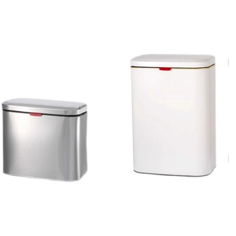 

Kitchen stainless steel trash can cabinet, door bathroom toilet wall-mounted storage bucket