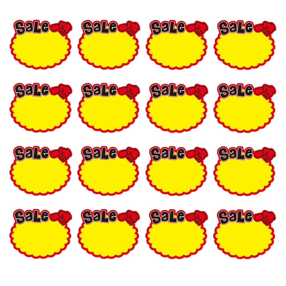 

50Pcs Price Tags Paper Advertising Signs Bright Promotional Price Signs for Shop Market Retail Commodity Sale Stickers