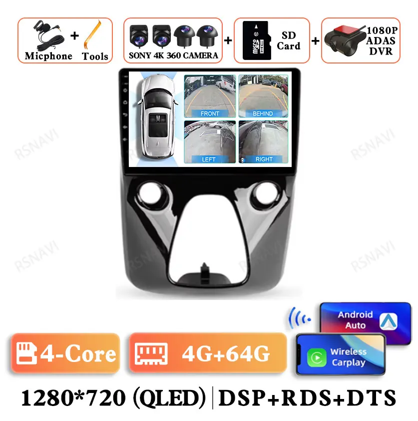 Android 15 Voor Peugeot 108 Voor Toyota Aygo B40 2014-2021 Qualcomm Autoradio Multimedia GPS DSP Navigatie Viedo speler 5G WIFI