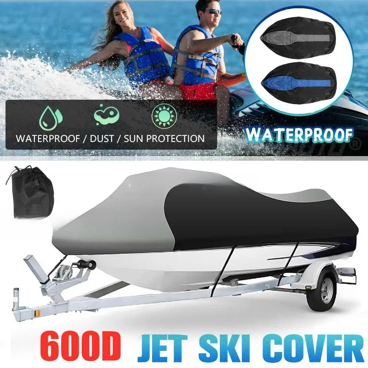 

Waterproof Jet Ski Cover Boat Cover Watercraft Motor Boat Cover 600D for WaveRunner EXR VX Cruiser for Sea Doo GTI
