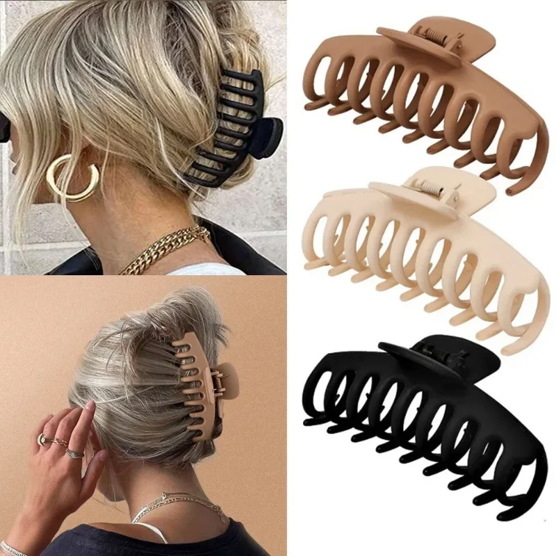 4 Pcs Large Geometric Hair Claws for Women Cross Matte Hairpin Fashion French Elegant Hairgrips Clips Girls Head Accessories Set