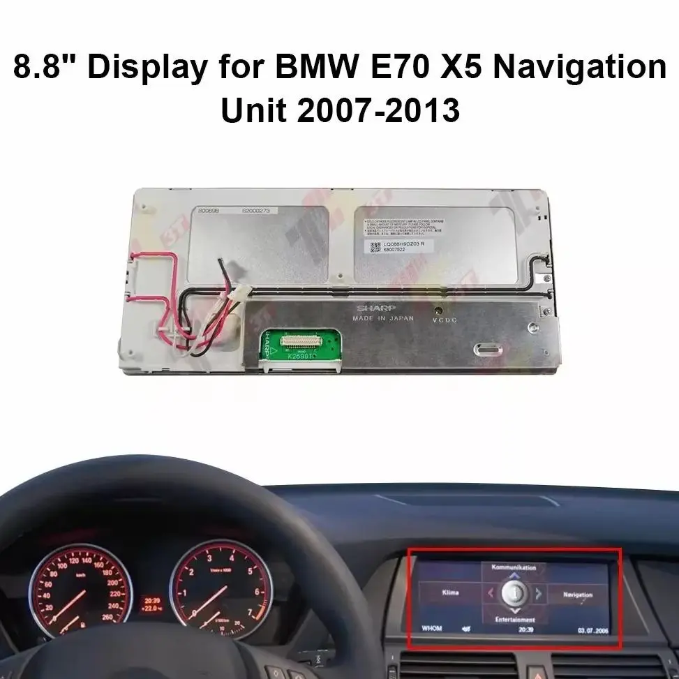 Dashboard LCD 8,8" Display für BMW E90 E91 E60 E61 E63 E64 E65 E66 E70 E71 X5 CIC CCC CID ​ LQ088H9DZ03, LQ088H9DR01, LQ088H9AR03 – Detail 4