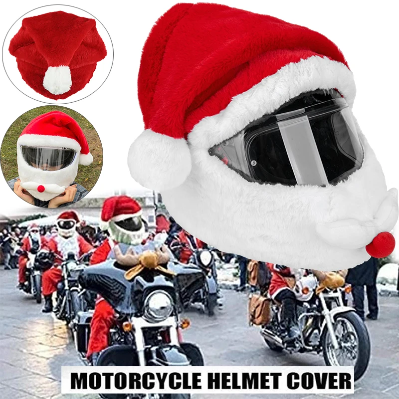 

Чехол для мотоциклетного шлема Санта-Клауса, украшение на Рождество, велосипедная анфас, шапка Санта-Клауса, гоночная кепка, Рождественский подарок, чехол для шлема