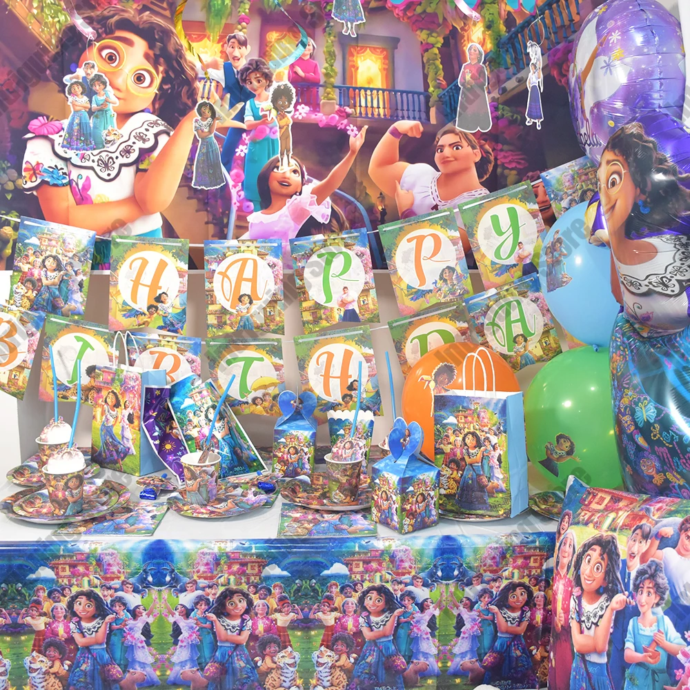 Disney Encanto Mirabel Birthday Party Deco Paper Gift Popcorn Box Favor Baby Shower Accessory Kids Girls Birthday Party Suppli